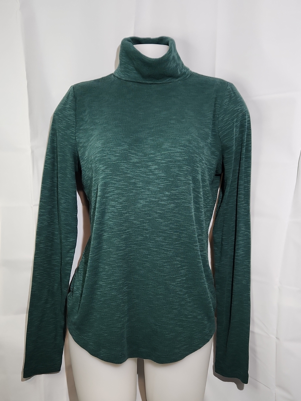 GAP Women's Forest Green Ribbed Knit Turtleneck Long-Sleeve Top - Medium
